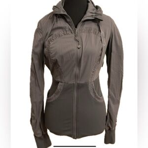 Lululemon Reversible Dance Studio Gray/ Gray Pinstriped Dance Jacket .